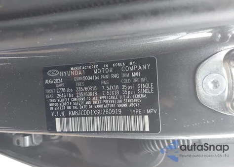 2025 Hyundai Tucson Hybrid Sel Convenience from USA, damaged, VIN KM8JCDD1XSU260919